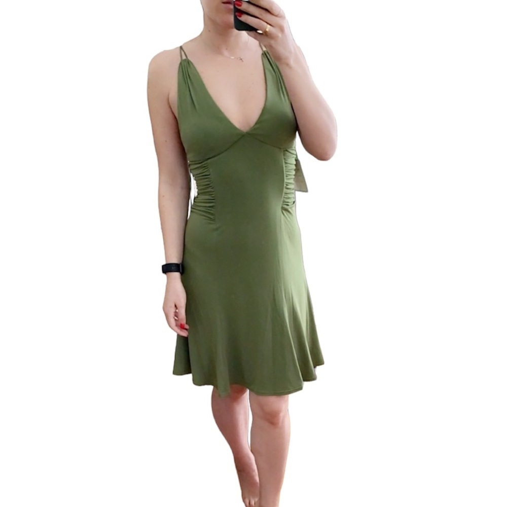 Jovani Spaghetti Strap Dress Green